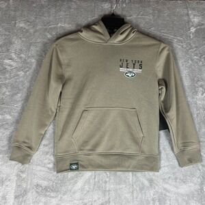NFL Team Apparel New York Jets Olive Hoodie Size 8 Unisex Children‎